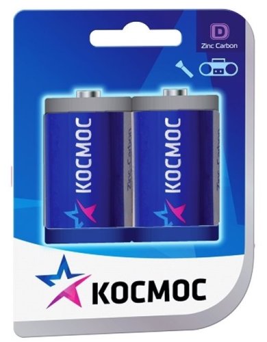 Элемент питания Космос R20 (блист.2 шт) D солевая (батарейка) картинка 